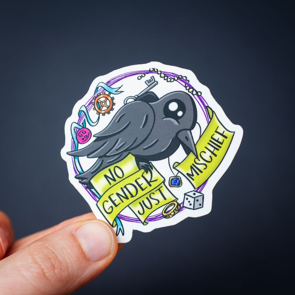 No gender, just mischief LGBTQ+ sticker