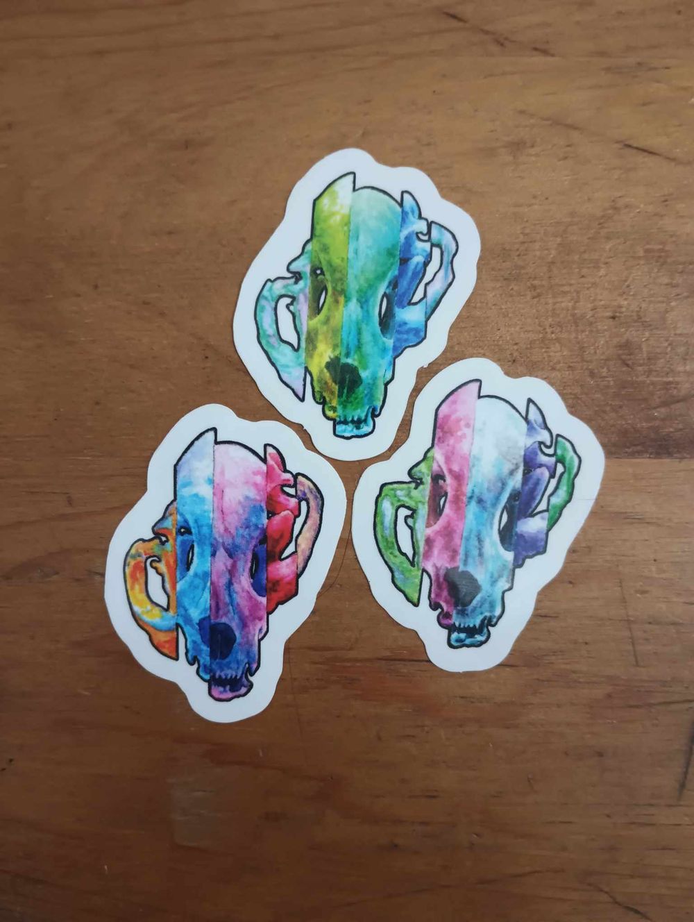 Glitch Cat Skull Sticker
