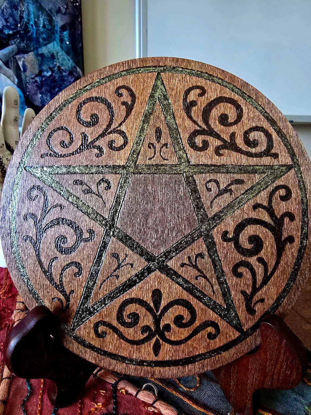 Pentacle of Protection Altar Tile