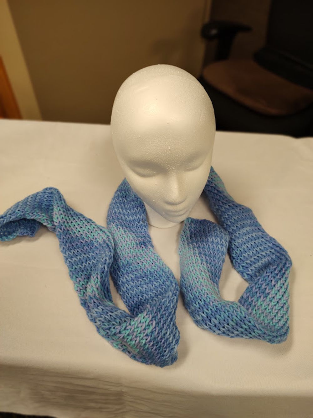 Handmade Multi Shade Blue Tube Scarf